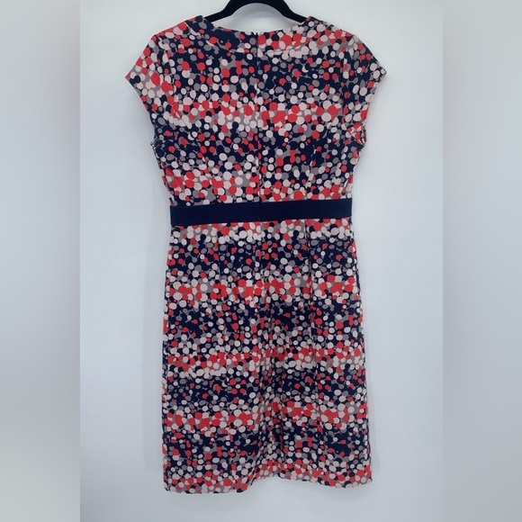 Boden blue red white dot textured dot Career Dress size 8 long - Picture 2 of 14